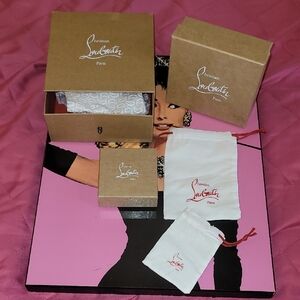 Christian Louboutin Brown Box Set with White Pouches